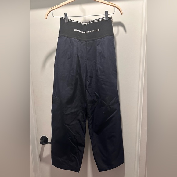 Alexander Wang Logo Detailed Navy Trousers - Picture 2 of 6